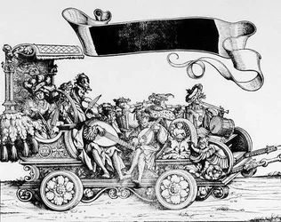 Das musikalische Gefolge aus Maximilians Triumphzug, ca. 1516-18