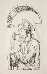 Die Jungfrau mit dem Kind unter einem Bogen