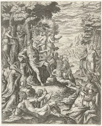 Johannes der Täufer predigt zur Menge
