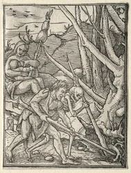 Der Totentanz: Adam pflügt die Erde