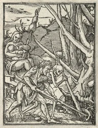 Der Totentanz: Vertreibung aus dem Paradies, Adam bebaut den Boden
