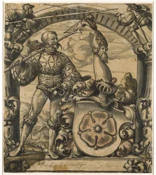 Entwurf für ein heraldisches Glasfenster, 1522