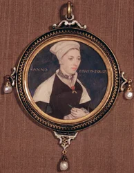Miniaturporträt von Jane Small, früher bekannt als Mrs. Robert Pemberton, ca. 1540