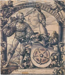 Entwurf für ein heraldisches Glasfenster