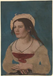 Bildnis einer jungen Frau mit rotem Mieder