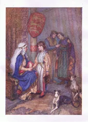 Hubert, Hubert, wirf dein Auge auf den jungen Jungen (König Johann), aus Die vollständigen Werke von Shakespeare, veröffentlicht von George Harrap & Co Ltd, 1920er Jahre