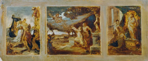 Skizze für ein Triptychon mit mythologischen Szenen