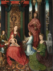 Detail des zentralen Panels des Triptychons von Johannes dem Täufer und Johannes dem Evangelisten