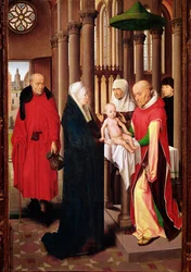 Darstellung im Tempel. Rechtes Panel des Triptychons der Anbetung der Könige