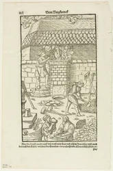 Seite CCCL aus Vom Bergwerck XII Bücher von Agricola, Tafel 43 aus Holzschnitte aus Büchern des XVI Jahrhunderts