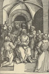 Die Verspottung Christi, aus Speculum passionis domini nostri Ihesu Christi