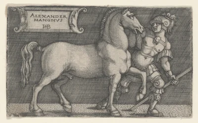 Alexander der Große führt Bucephalus
