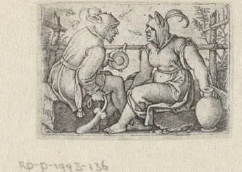 Narr mit Phallus und weiblicher Narr