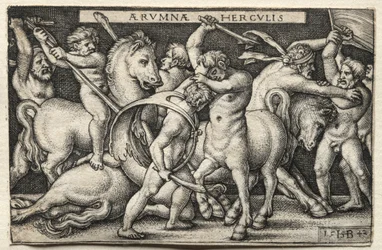 Die Arbeiten des Herkules: Herkules besiegt die Kentauren, 1542