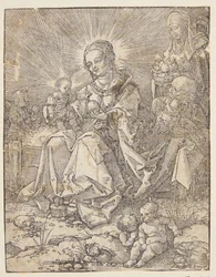 Die Madonna auf einer grünen Wiese