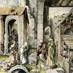 Anbetung des Jesuskindes mit St. Katharina und Barbara