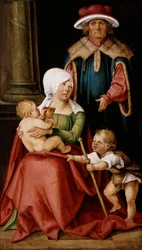 Maria Salome und Zebedäus mit ihren Söhnen Jakobus dem Älteren und Johannes dem Evangelisten, um 1511