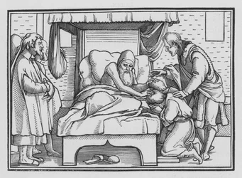 Jakob segnet Joseph und seine zwei Söhne, Genesis XLVIII, 14