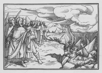 Die Rebellion von Korach, Dathan und Abiram, Numeri XVI, 33