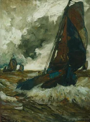 Botters vor dem Wind auf einer unruhigen Zuiderzee