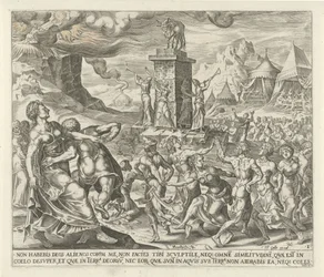 Israeliten tanzen um das goldene Kalb