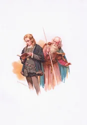 Hamlet und Polonius, Illustration aus Hamlet