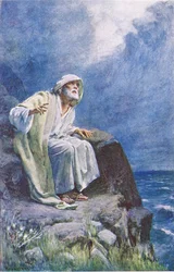 St. Johannes auf der Insel Patmos, Illustration aus Harold Copping Bilder: Die Kronen-Serie, ca. 1920er