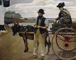 Mann mit Frau in einem Wagen