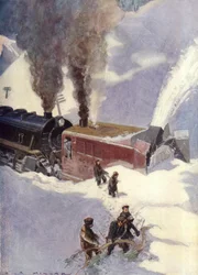 Ein Rotations-Schneepflug