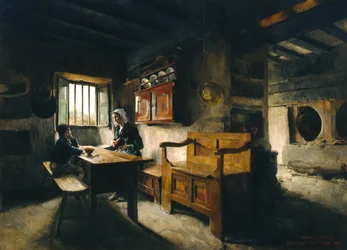 Bauernhofinterieur in der Bretagne