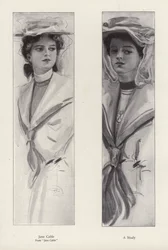 Die Figur Jane Cable aus dem Roman Jane Cable von George Barr McCutcheon (Lithografie)