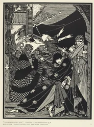 "Unverständliche Männer! In Meditationen einer Art vertieft, die ich nicht ergründen kann, gehen sie an mir vorbei, ohne mich zu bemerken." Illustration für die Geschichte 