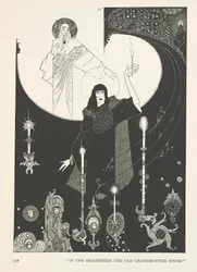 Das kleine Mädchen mit den Schwefelhölzern. Im Lichtschein stand die alte Großmutter.