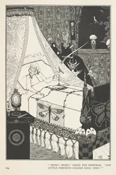 Die Nachtigall. "Musik! Musik!" rief der Kaiser. "Du kleiner kostbarer goldener Vogel, sing!"