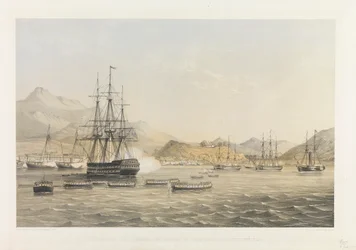 Die Eroberung der Insel Chusan durch die Briten am 5. Juli 1840