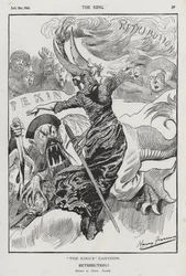 Vergeltung, Karikatur zur Boxer-Rebellion in China