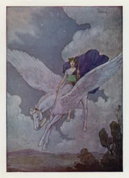 Bellerophon und sein silbergeflügeltes Pferd