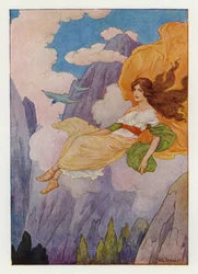 Psyche von einer süßen, sanften Brise gehoben