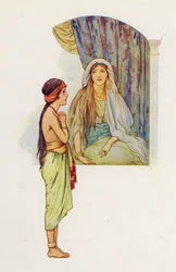 Das kleine gefangene Mädchen erzählte ihrer Herrin, dass es in Samaria einen Propheten gab, der Naaman von seinem Aussatz heilen würde
