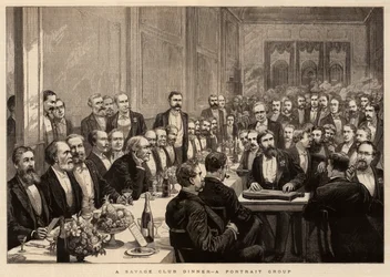 Ein Abendessen im Savage Club, eine Porträtgruppe