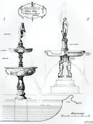 Brunnen, Wilton House, Wiltshire und Victoria and Albert Museum, London