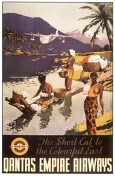 Werbung für Qantas Empire Airways, Postkarte, ca. 1950-1954 (Plakat)