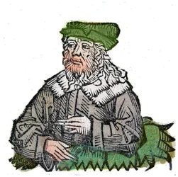 Porträt von Plotin, griechischer Philosoph. Xylographie aus „Chronicles of Nuremberg“ von Hartmann Schedel.