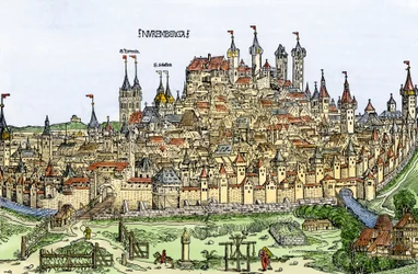 Ansicht der Stadt Nürnberg, Deutschland