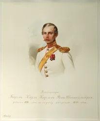 Porträt von Baron Karl Karlovich von Stackelberg, 1816-1887, aus dem Album der Kaiserlichen Leibgarde, 1846-1849