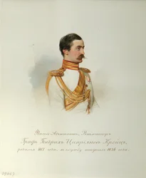 Porträt von Graf Heinrich Cyprianovich von Kreutz aus dem Album der Kaiserlichen Leibgarde