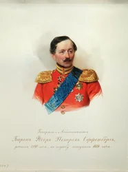 Porträt von General Baron Fjodor Petrowitsch von Offenberg 1789-1857 aus dem Album der Kaiserlichen Leibgarde, 1846-1849