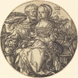 Ein Liebespaar sitzt