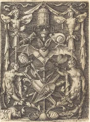 Ornament mit Waffentrophäe