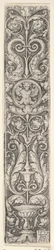 Vertikales Panel mit einem Kandelaber, der ein Medaillon mit einem Zentaur und einem Paar Dolp... enthält, 1529